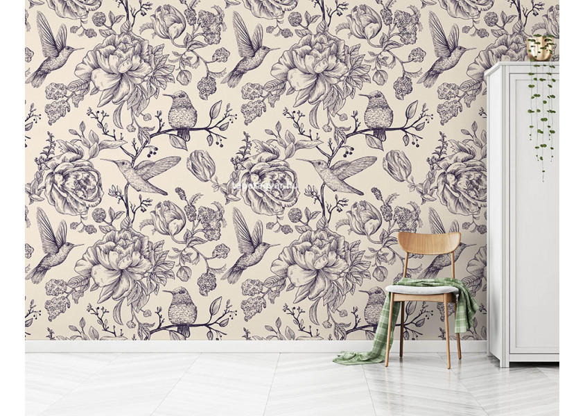Design tapéta Vintage birds
