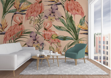 Design tapéta flamingo pink