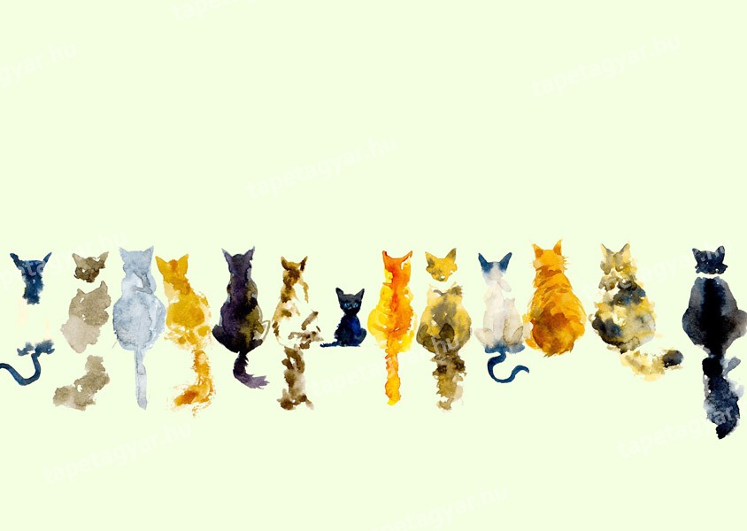 Gyerektapéta -Cats watercolor