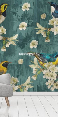 Design tapéta Vintage birds grunge effec