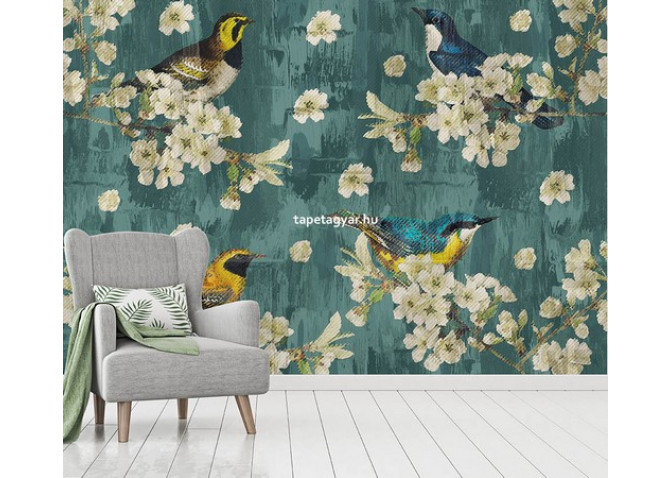 Design tapéta Vintage birds grunge effec