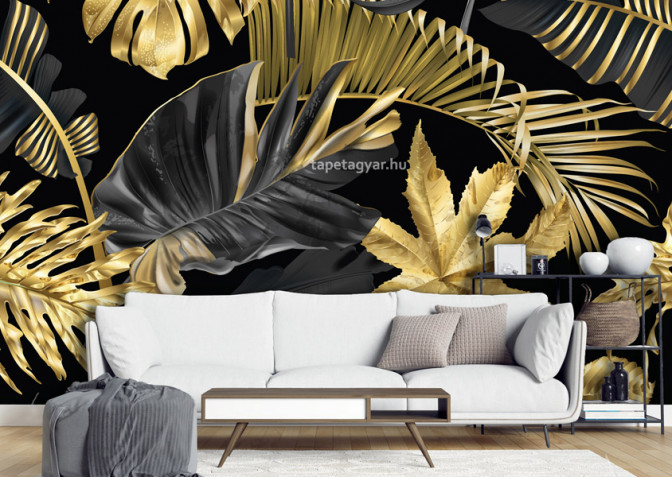 Design tapéta -Golden Black Palm